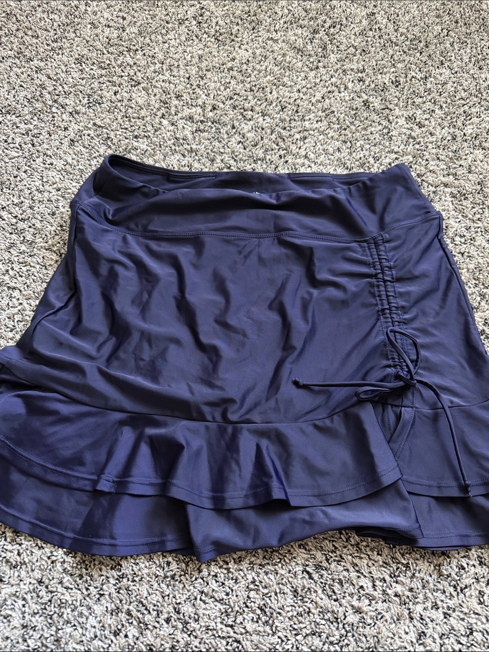 Baleaf Navy Blue Swim Skirt with Ruffle and Side Tie
